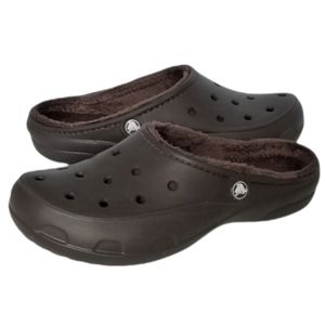 NWOT Croc Sandals Lined Dark Brown